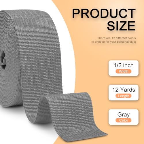 Image of CooBigo 12 Yards Webbing 1 inch & 1.5 inch & 2 inch Polypropylene Webbing Strap 1 Inch 1.5 Inch 2 Inch Wide Webbing Strapping for Bags /Lawn Chair /Pool Solar Cover DIY Crafting