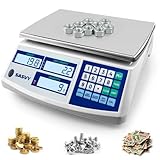 SASVY Counting Scale (66lb/30kg, 0.1g) lb/oz/kg/g Industrial Digital Inventory Scale with Battery for Small Parts, Coins, Pieces, Tickets
