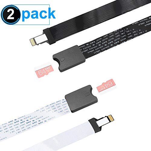 Micro SD to Micro SD (TF to TF) Card Extension Cable, Electop TF Card Reader Adapter Flexible Extender SanDisk/MicroSDHC Compatible with GPS,3D Printer,Raspberry Pi,TV,DVD,SDXC?TF to TF?