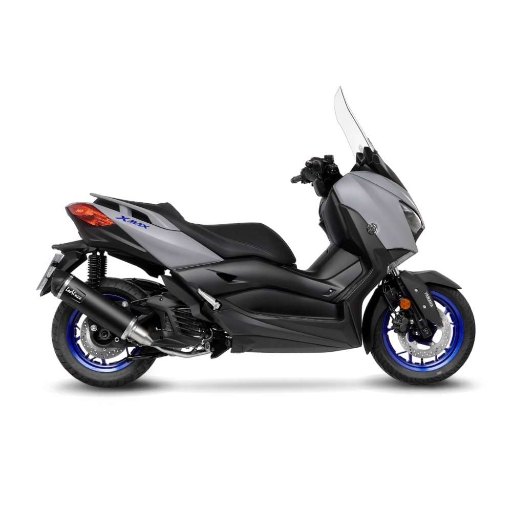 LeoVince Auspuffanlage SBK NERO Edelstahl schwarz Carbon Kappe mit Katalysator für Yamaha X-Max 125 Tech Max