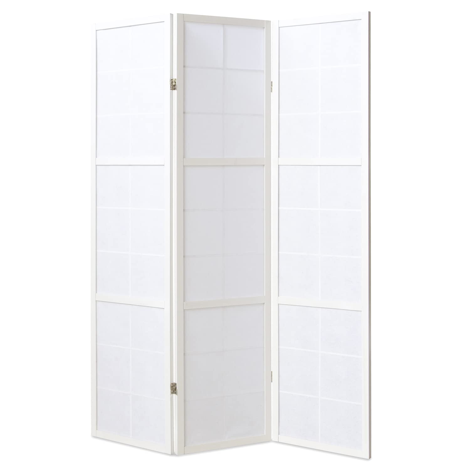 PEGANE Paravent Japonais Shoji en Bois Blanc de 3 pans
