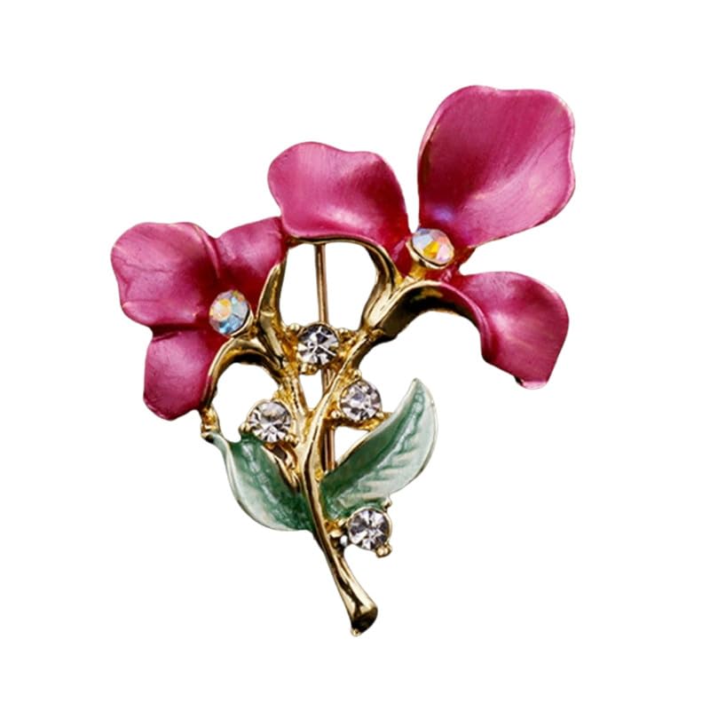 carl vinson Horn Leaves Flowers Rhinestone Shiny Lightweight Safety Pin Brooch For Garments-picture-10