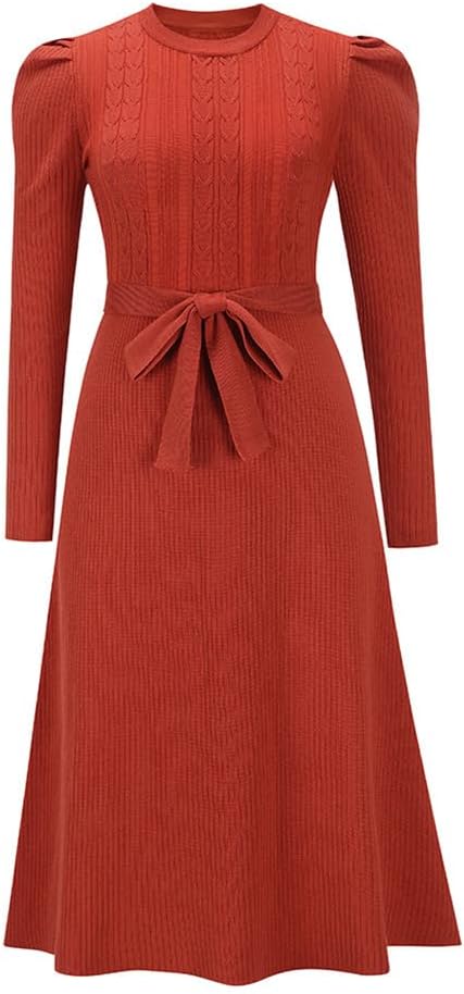 ABEWIP Women's Velvet Long Sleeve Maxi Dress Elegant Round Neck Winter A Line Fall Winter Evening Party Long Dress