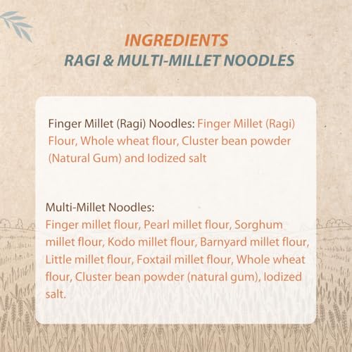 Image of Organic Wisdom-Back to Roots Multi Millet & Ragi (Finger Millet) Noodles Combo Pack,384g each |No Maida, MSG or Refined Oil | Rich in Protein & Fiber|Healthy Instant Noodles|Tastemaker Inside