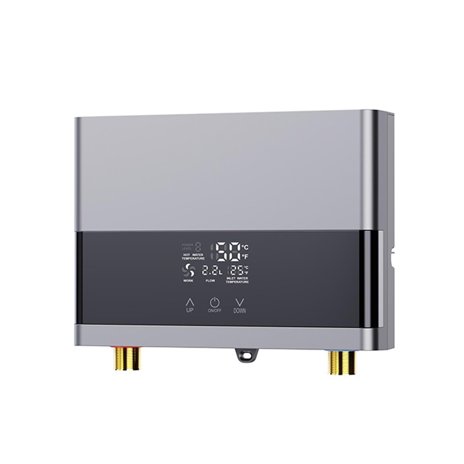 Podgrzewacz wody przepływowy, Natychmiastowy Podgrzewacz Wody Łazienka Kuchnia Elektryczny Podgrzewacz Wody Do Montażu Na Ścianie Wyświetlacz Temperatury LCD Z Pilotem(110 3000w,YF008-Gray)