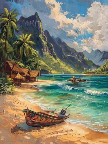 Pintura por numeros kit manualidades adultos playa para relajarse en casa con cuadros