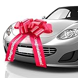 Zoe Deco - Congratulations Car Bow - Red, 23 Inch - Giant Car Bow Pre-Printed w/Congratulations - Large Gift Wrapping for Huge Present