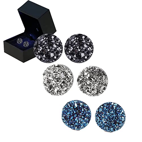Atheniz Magnetology Lymphvity Germanium Earrings AmoThea Lymphactive Mag Studs 3 Pairs Crystal Magnetic Therapy Earrings Magnetic Lymph Detox Earring (8mm)