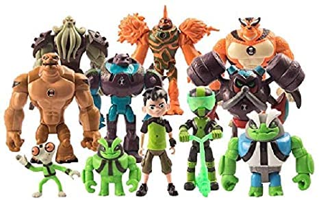 Big Ben 10 5'' Action Figure Toys for Kidâ€™s Gift, Ben 10 Toys / 11Pcs Set(Ben,Grey Matter,Rath,Hot Shot,Slapback,Armored Shock Rock,Vilgax,Humungousaur,Rustbuggy Ben,Omni-Enhanced Overflow)