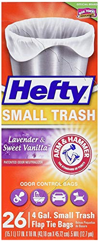 Small, Odor Control, Lavender Sweet Vanilla, Flap Tie, 4 Gallon, (Family Pack)