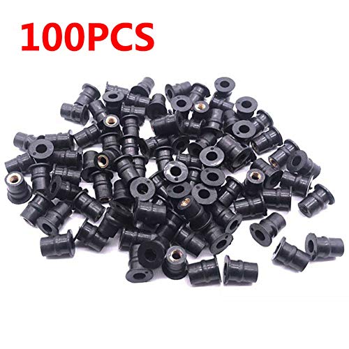 BEESCLOVER M5 Rubber Well Nut 5mm Metric Motorcycle Windscreen Well Nut Wellnuts Brass Nuts 100PCS AUTO Accessory