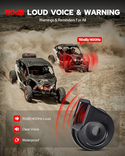 Image of Benlari UTV Turn Signal Kit with Horn, ATV Turn Signal Side by Side, ATV Blinker with Power Switch Street Legal Kit Fit for Polaris RZR PRO, Polaris Ranger XP /Can-Am x3, Kawasaki, CFMOTO & Golf Cart