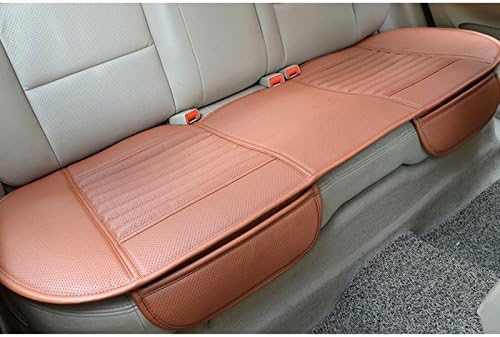 FRERA Four Seasons Universal PU Leather Bamboo Charcoal Breathable Auto Car Rear Seat Cushion Cover Pad Mat for Car Interior Accessories (Brown)