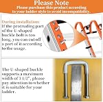 Ladder Roof Hook with Wheel Ladder Hooks for Roof Ridge, Ladder Roof Stabilizer Heavy Duty Steel, Rubber Grip T-Bar for Damage Prevention 9.4lb