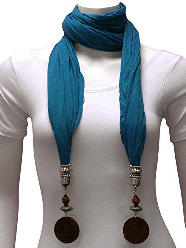 Luxury Divas Linen Scarf With Wood Bead Trim2