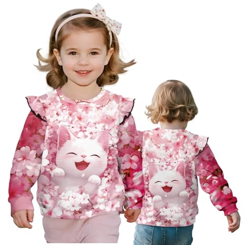 Girls Long Sleeve Crewneck Pullover Sweater Not Easily Deformed Ruffle Sweatshirt Kid Casual Sweatshirt for Girl