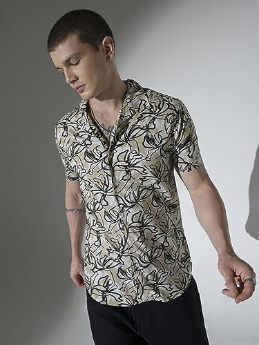 Image of Hubberholme Men's Rayon Relaxed Fit Printed Half Sleeve Resort Shirt