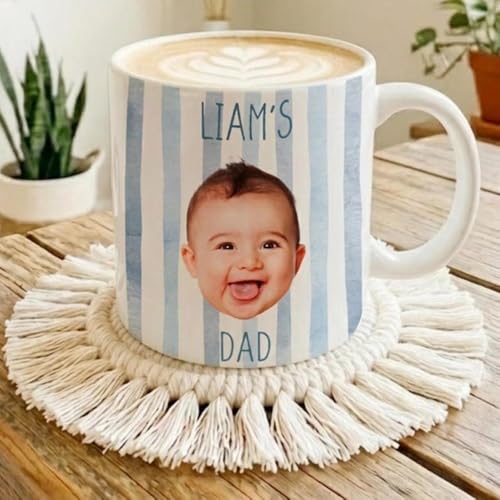 Taza personalizada Día del Padre con foto y texto miniatura 1
