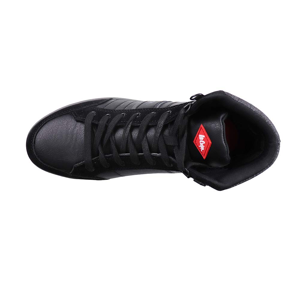 Lee Cooper Odzież robocza męska bezpieczeństwo pracy retro wysoki top ochronny stalowy nosek podeszwa środkowa but trener, Czarny szary, 39.5 EU