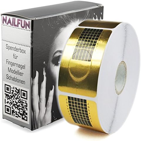1 Rolle selbstklebende SQUARE-GOLD Modellier-Schablonen Goldschablonen für die künstliche Fingernagel-Modellage von NAILFUN Cover