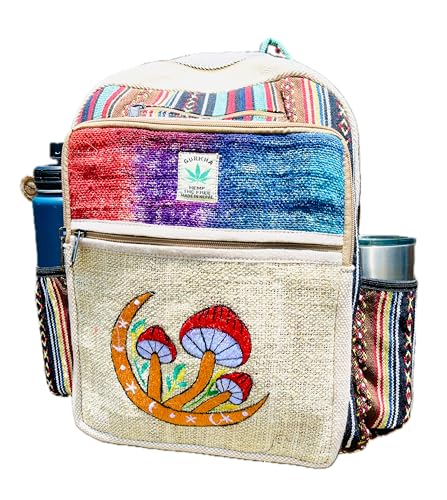 Himalayan Craft Hemp Backpack – Multi-Pocket Travel Bag,
