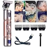 Cordless Hair Clippers for Men, Goldseaside Skull Carving Pro T Clippers Trimmer, LED Display Rechargeable Professional…
