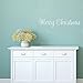 Christmas Wall Decal, White Merry Christmas Front Door Decal,Christmas Quote Decorations, Matt White (Merry Christmas)