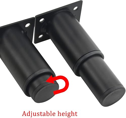 Miniatura 4 de XINMEIWEN Paquete de 8 patas ajustables de metal para muebles, patas de gabinete de 3 a 4.7 pulgadas, patas de soporte de listones de marco central
