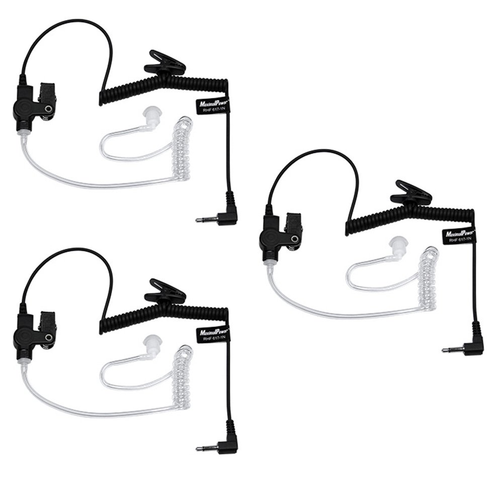 MaximalPowerRHF 617-1N X3 3.5mm Receiver/Listen Only Surveillance Headset Earpiece, 3 Pack