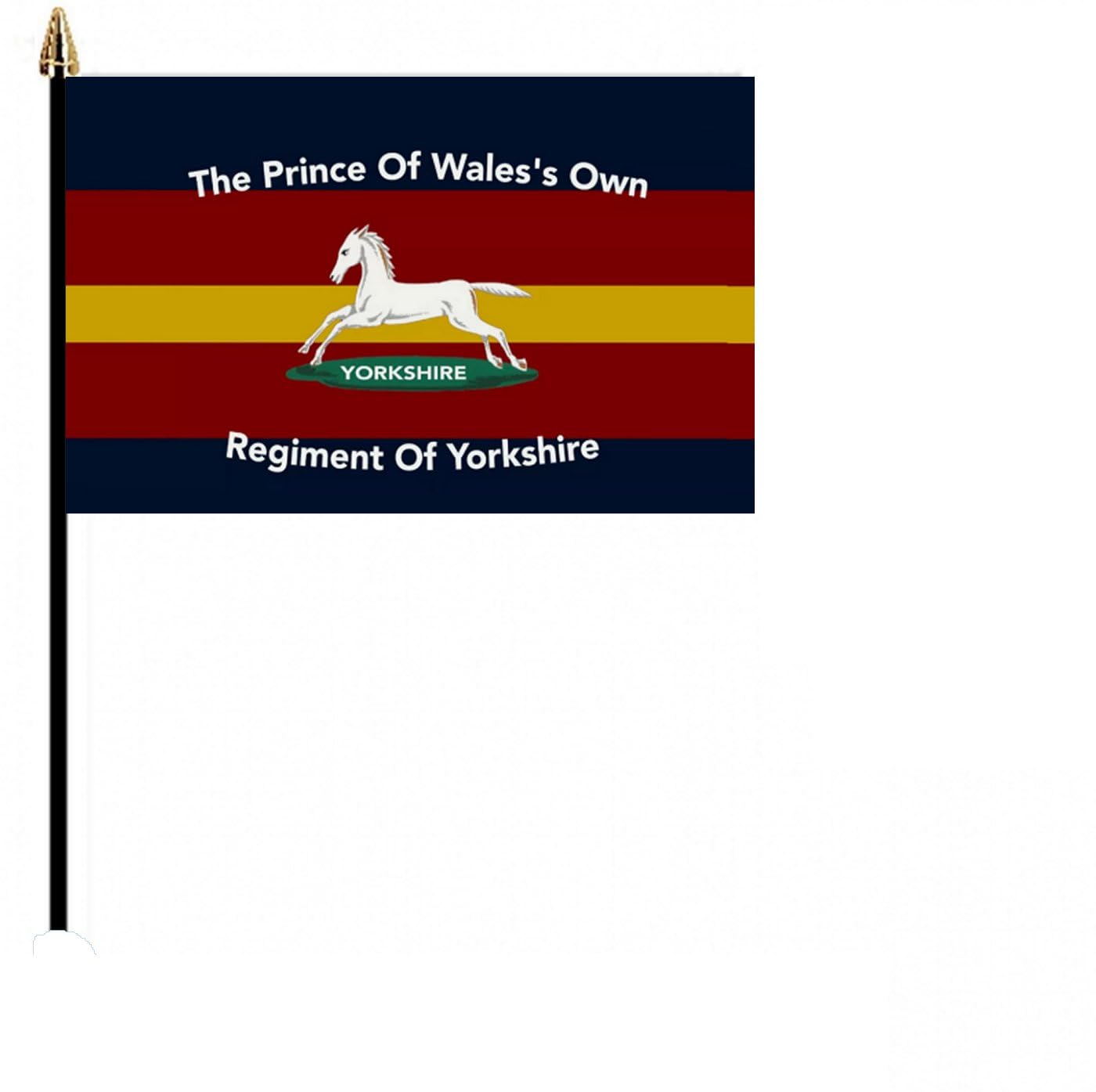 Prince Of Wales Own Regiment Of Yorkshire Military 6" x 4" Flag With Black Base