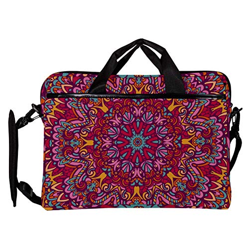 Maletín bandolera para portátil de 14 a 15,4 pulgadas con estampado de mandala floral 3