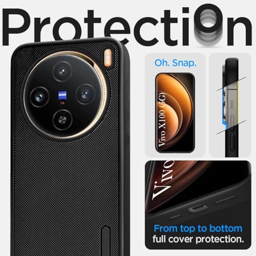 Image of Jkobi Back Cover Case for Vivo X100 5G (Textured Grip Design | Camera Protetion | Slim and Light Weight | Soft Touch and Feel | Black)