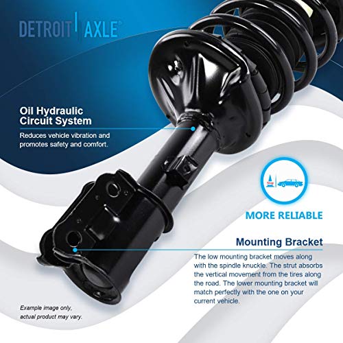 Image of Detriot Axle - 8pc Front Strut Kits for 2000-2005 Hyundai Accent Complete Front Strut w /Coil Spring Assembly + Sway Bar Links + Lower Ball Joint + Outer Tie Rod End 2001 2002 2003 2004 Replacement