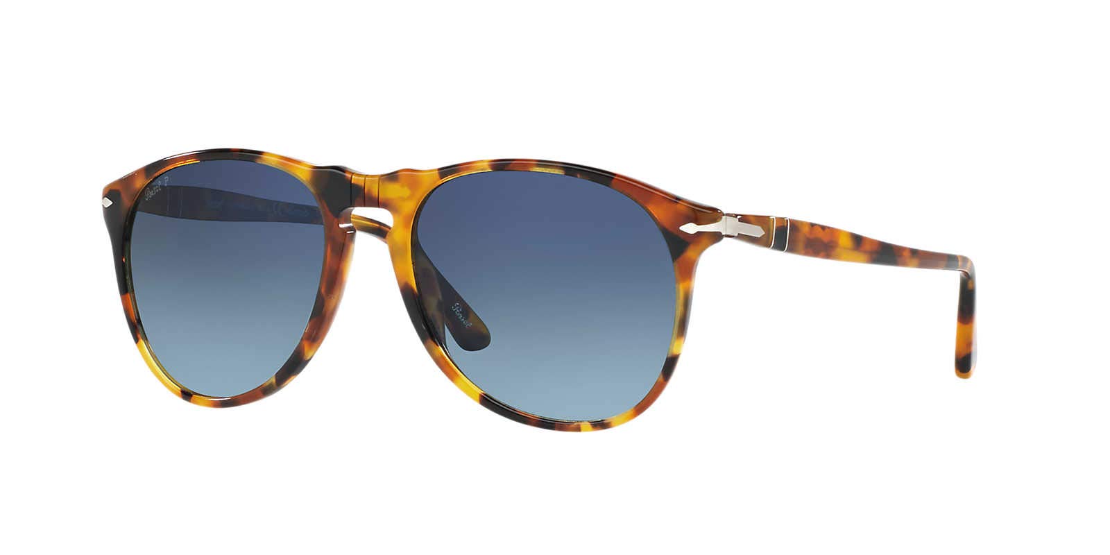 PERSOL Uomo 0Po9649S 1052S3 55 Occhiali da sole, Marrone (Madreterra/​Blueegradientdarkblueepolar)