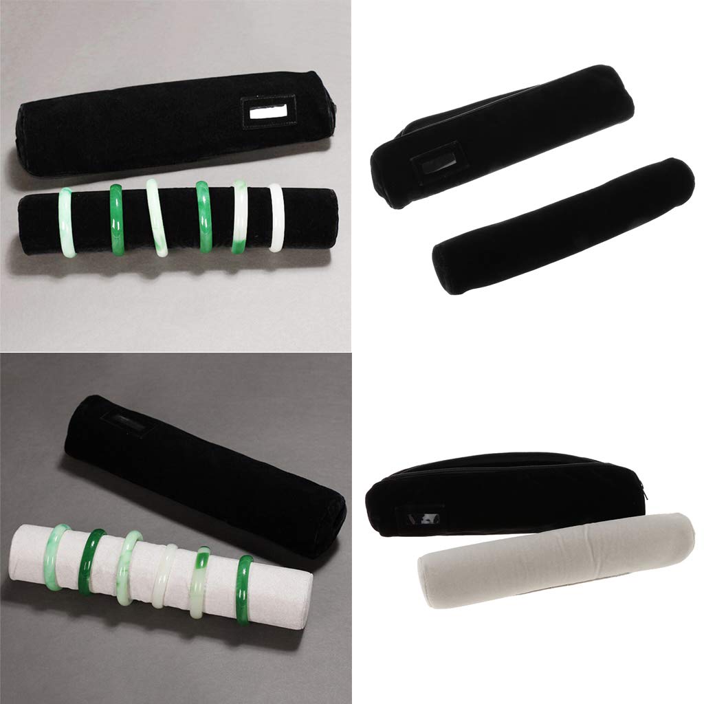 Fenteer Borsa Da Viaggio Portatile In Velluto Di Lusso Per Gioielli Rotoli Porta Bracciali - Nero