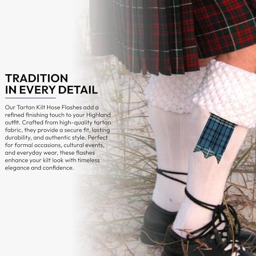 Image of Scottish Tartan Kilt Flashes with Elastic Adjusters