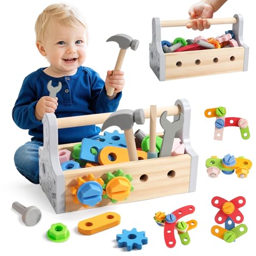 TONZE Kids Tool Set Construction Montessori Toys for 2 3 4 Year O...