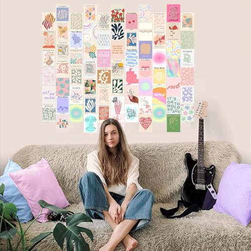 Image of Paper 70Pcs Danish Pastel Wall Collage Kit Aesthetic Pictures, Posters Matisse Wall Art Prints Preppy Room Decor 4 inchX6 inch For Teens Girls Women Dorm Bedroom (Danish Pastel Wall Collage Kit)