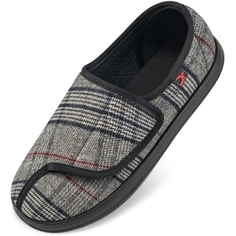 Ablanczoom Womens Slippers House Shoes: Casual Adjustable Closed Toe Home Loafers Comfortable Slip on Indoors Flats Shoes Cover