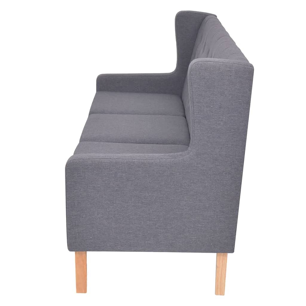 vidaXL Sofa 3-Sitzer Dreisitzer Stoffsofa Polstersofa Loungesofa Couch Polstermöbel Wohnzimmersofa Designsofa Stoff Grau Holzgestell