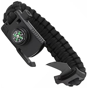 DSTECHBAR Survival Gear Paracord Bracelet – Outdoor Bracelet for Hiking Camping Gear Kit – Parachute Rope Bracelet…