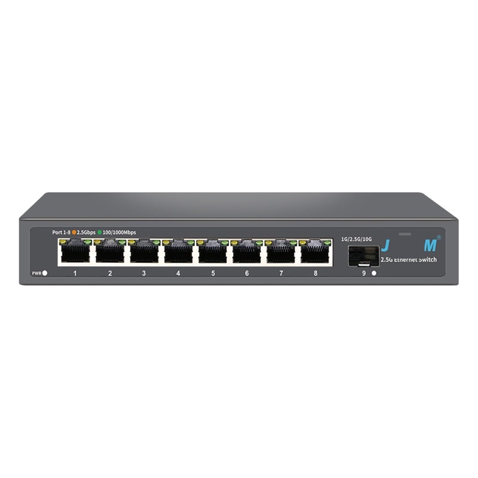 Commutateur Ethernet 8 ports 2,5 G 2,5 GBASE-T Commutateur réseau 10 Gigabit Uplink Hub Plug and Play Hub Internet Splitter sans ventilateur