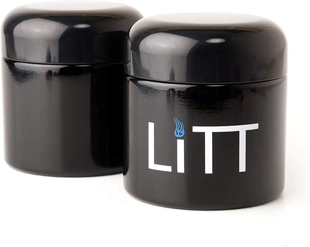 LITT Stash Storage Jar - Airtight Ultra Violet Glass Jar for Storage, Odour/Smell Resistant, Refillable Jar. Storage Accessories (100ml)