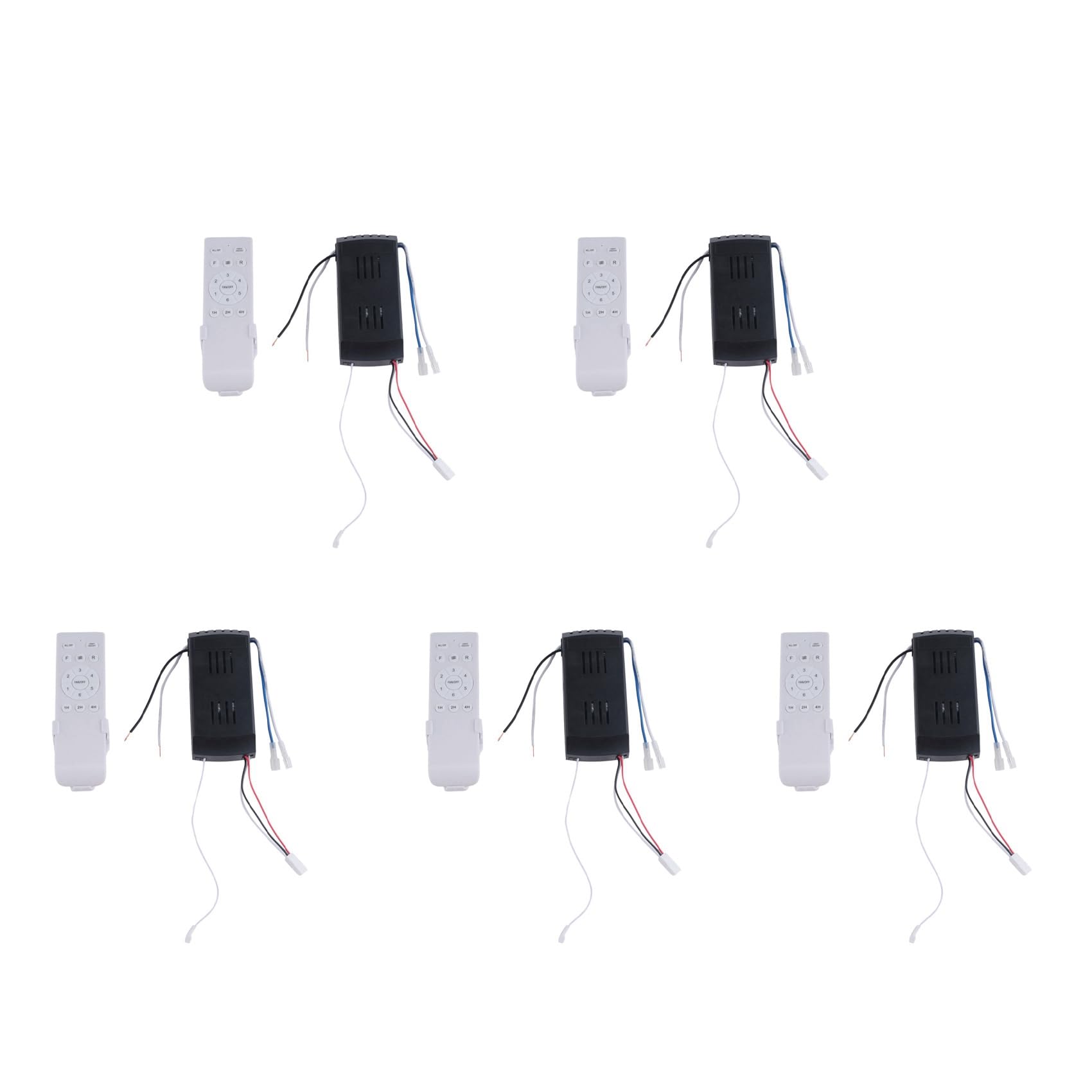 Jnchdghwa Black & White 5X Universal Ceiling Fan Remote Control Kit Replacement, 6-Speed & Timing, Remote Replacement For Dc Ceiling Fan Light