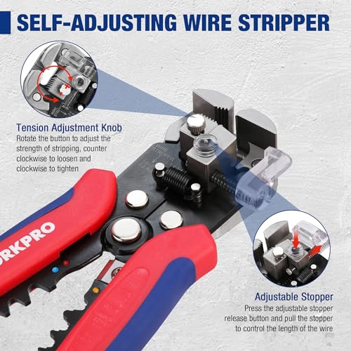 WORKPRO Automatic Wire Strippers, 3 in 1 Wire Cutters, Electrical Terminal Crimper - Image 4