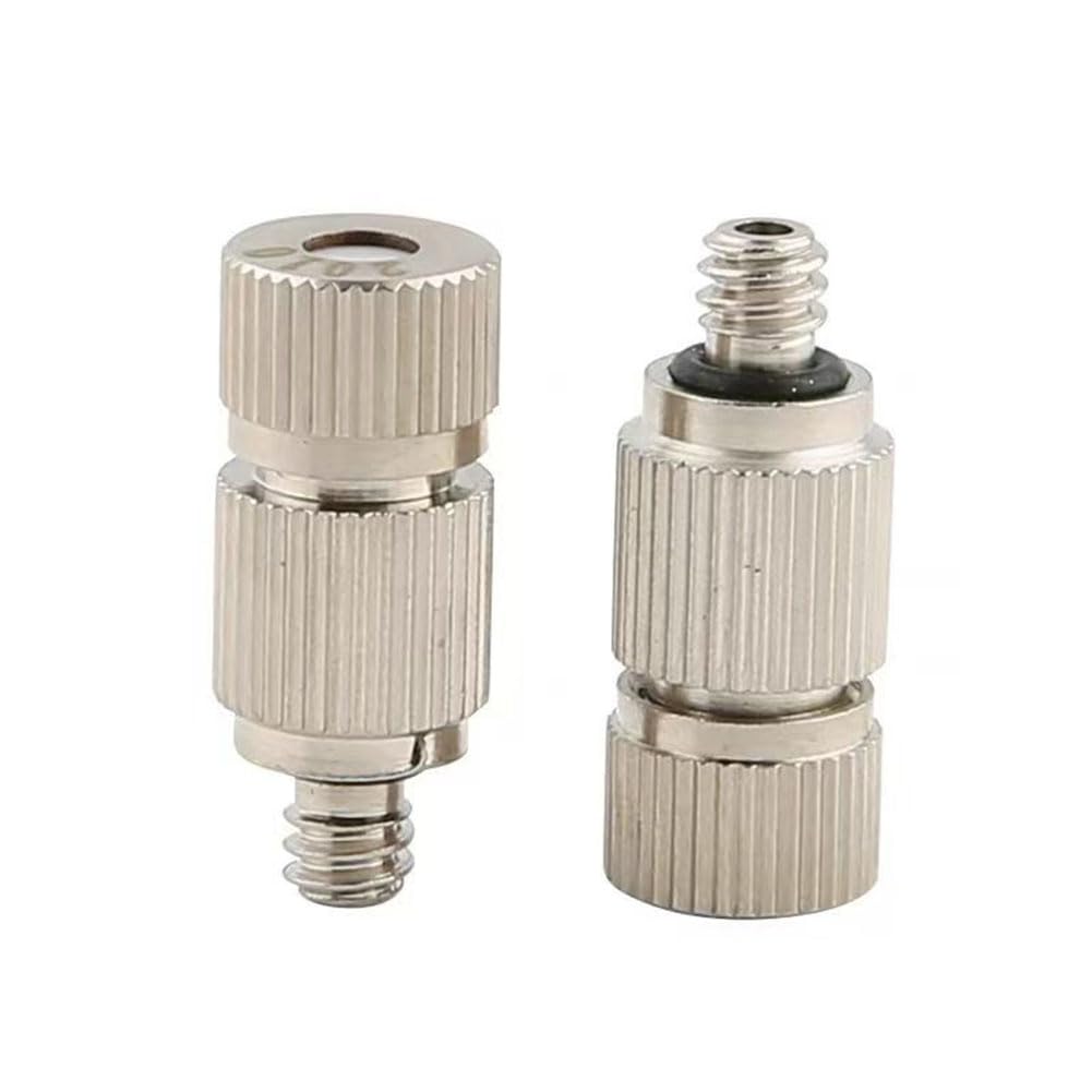 Dmbaod Stainless Steel-2 Sections 0.4Mm Hole Diameter 20-Pack Misting Nozzles, 0.1-0.8Mm Orifice Mister Nozzles Brass, High Pressure Spray Misting Nozzle Head For Outdoor Cooling System/Greenhouse/Landscapi