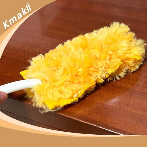 Image of KMAKII 360 Duster Refill Disposable Duster Refills Heavy Duty Duster Refills Unscented Duster Heads 30 Count-Yellow