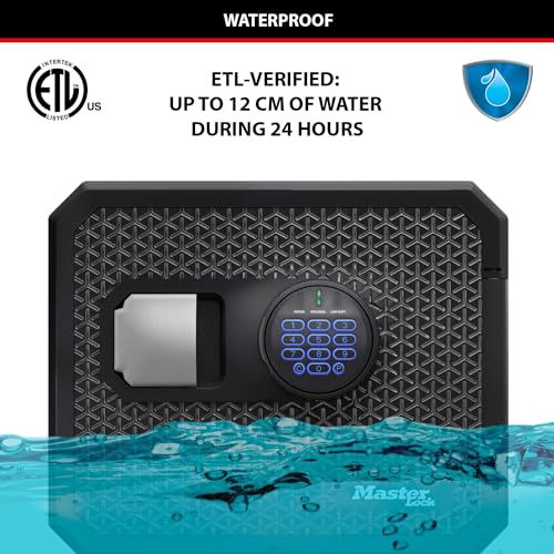 Master Lock zertifizierter feuerfester und wasserdichter Tresor, 23L, 417 x 348 x 478 mm, digitale Kombination mit beleuchtetem Tastenfeld… – Ansicht 4