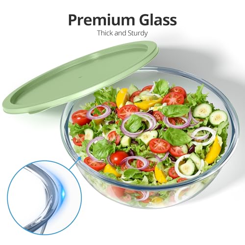 Tazón grande de vidrio transparente 6 Qt para cocina miniatura 3