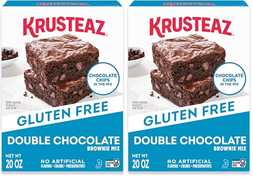 Krusteaz Gluten Free Double Chocolate Brownie Mix, Baking Mix, Includes Chocolate Chips, Certified Gluten Free, 20-ounce Box (Pack of 2)
